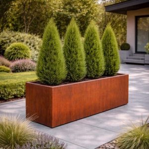 Badeko Pflanzeinfassung 200 cm in Edelrostoptik (Sonderanfertigungen möglich)