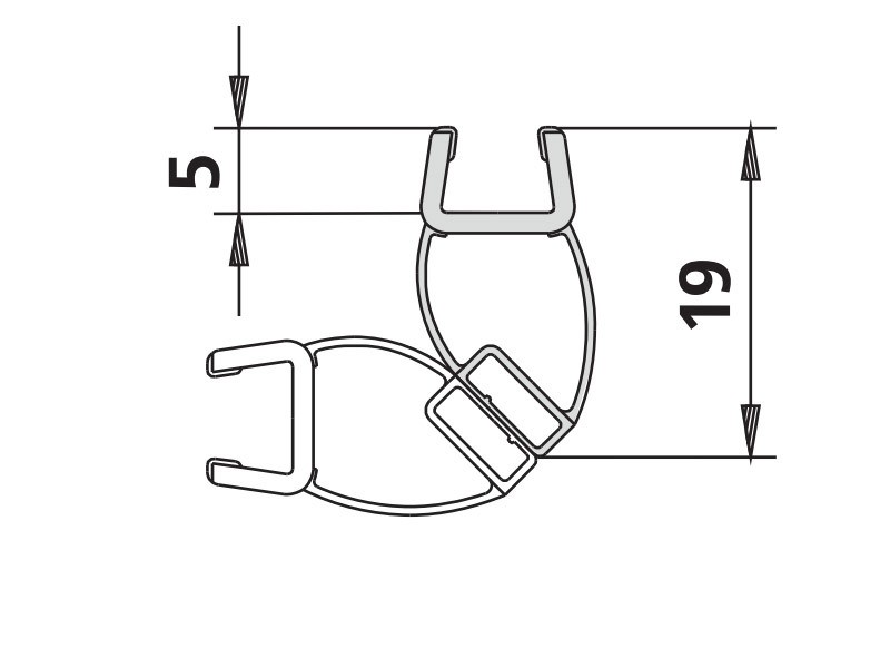 Kermi Gia XP Magnetprofil für Türflügel 6 mm 1236