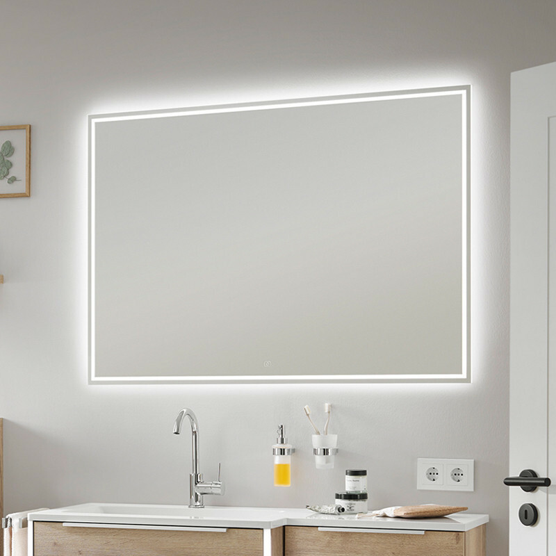Laguna Badspiegel mit umlaufendender LED-Beleuchtung | Höhe 800 mm