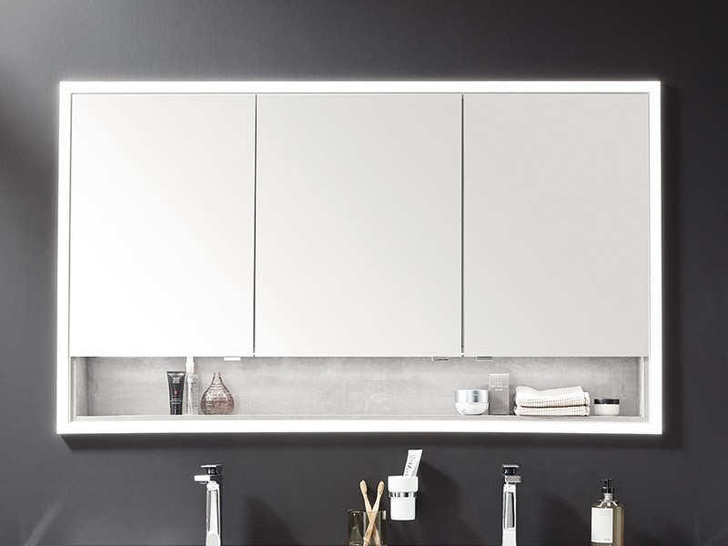 Laguna Einbauspiegelschrank mit Regal | Höhe 850 mm