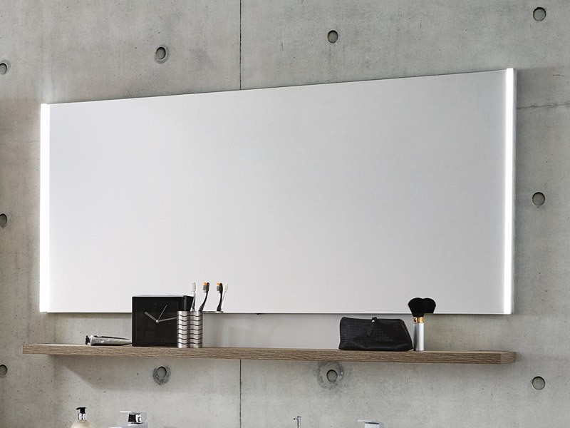 Laguna Flächenspiegel mit vertikaler LED-Beleuchtung | Höhe 640 mm