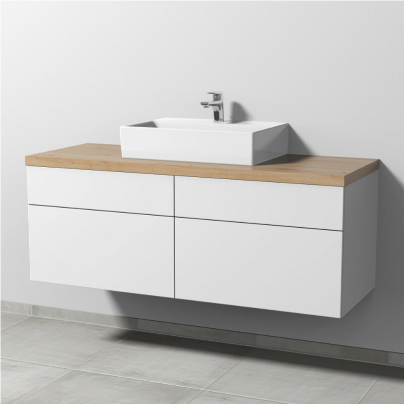 Sanipa 2morrow Waschtischkonsole mit Unterbau für V&B Memento WT | 140,4 cm | Mittig