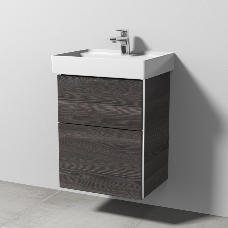 Sanipa 3way Waschtischunterschrank für Villeroy & Boch Collaro Waschtisch 500 mm | 2 Auszüge