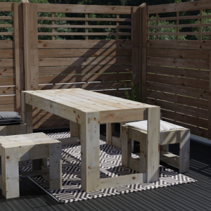 Ante Gartenmöbel-Set 2 inkl. 1 Tisch, 2 Hocker und 1 Bank Ante Gartenmöbel-Set 2 inkl. 1 Tisch, 2 Hocker und 1 Bank