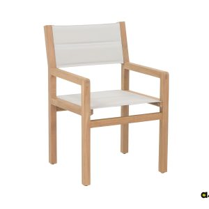 Apple Bee Armlehnstuhl FREJUS, Teak Natural / Kunststoffgewebe BEE WETT Sling Bright – Abverkauf