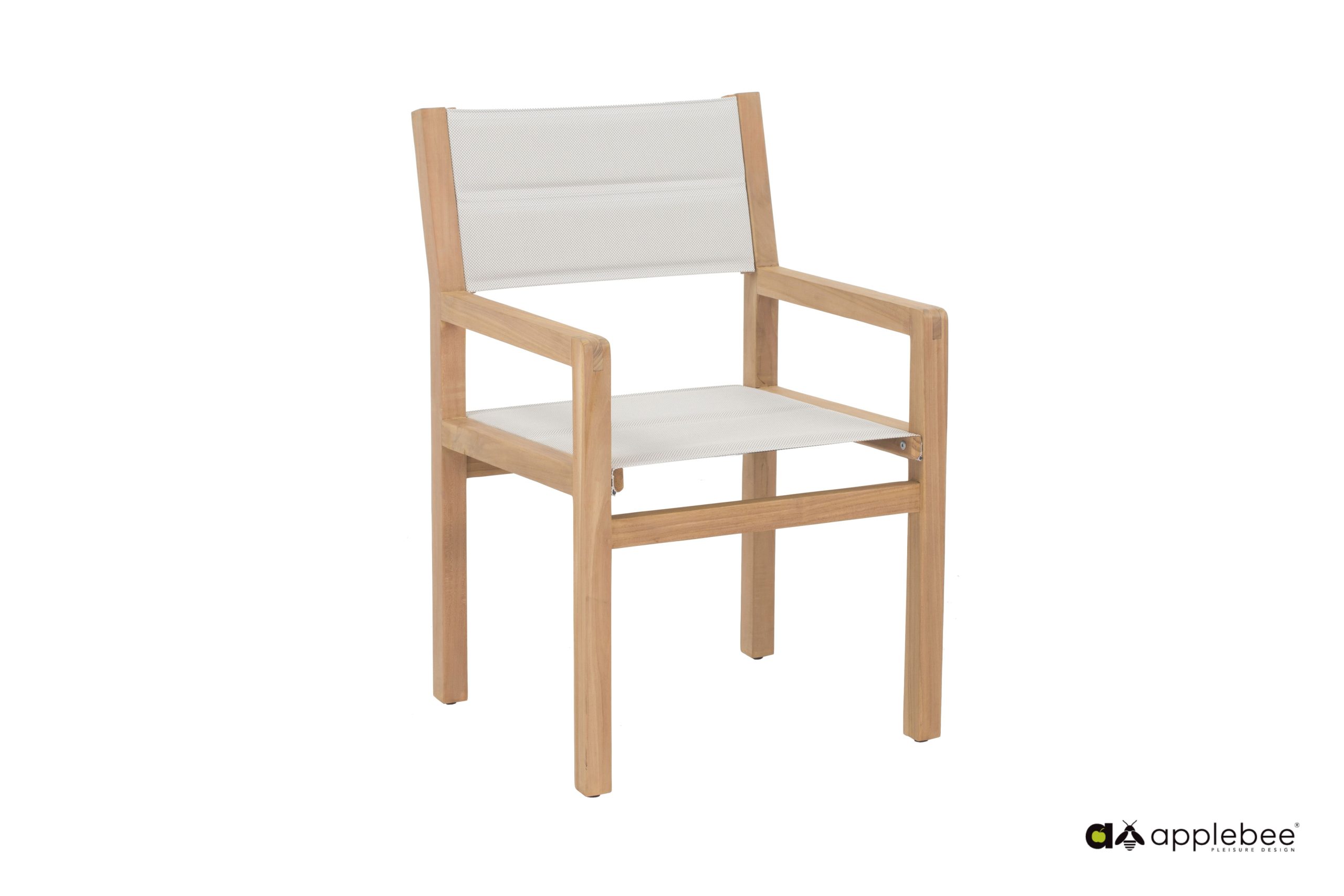 Apple Bee Armlehnstuhl FREJUS, Teak Natural / Kunststoffgewebe BEE WETT Sling Bright - Abverkauf