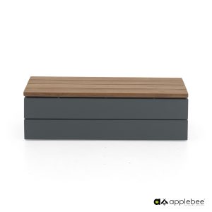 Apple Bee Lounge MIX & MATCH Beistelltisch 72 x 40 x 21 cm, Aluminium Anthrazit / Teak Natural – Auslaufartikel
