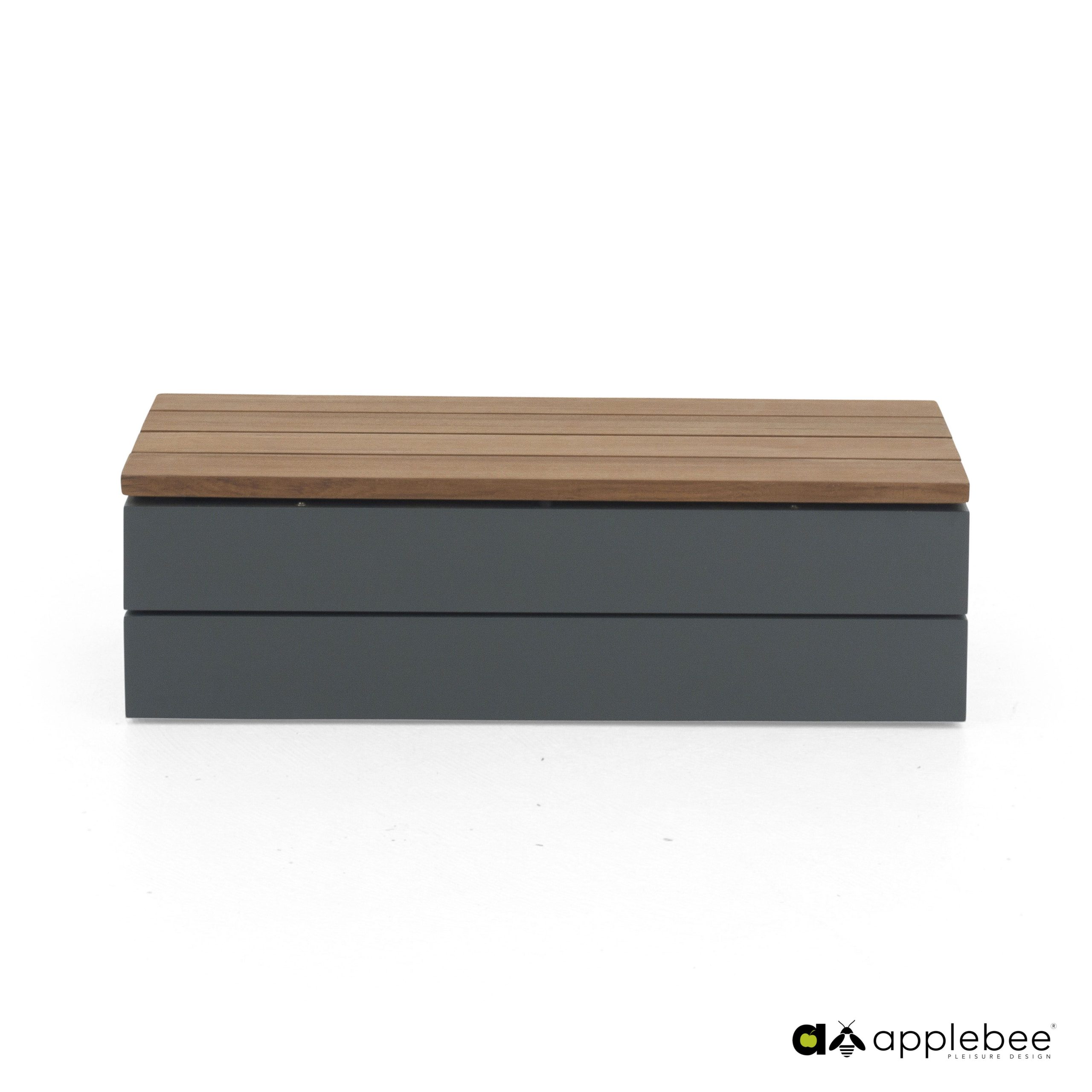 Apple Bee Lounge MIX & MATCH Beistelltisch 72 x 40 x 21 cm, Aluminium Anthrazit / Teak Natural - Auslaufartikel