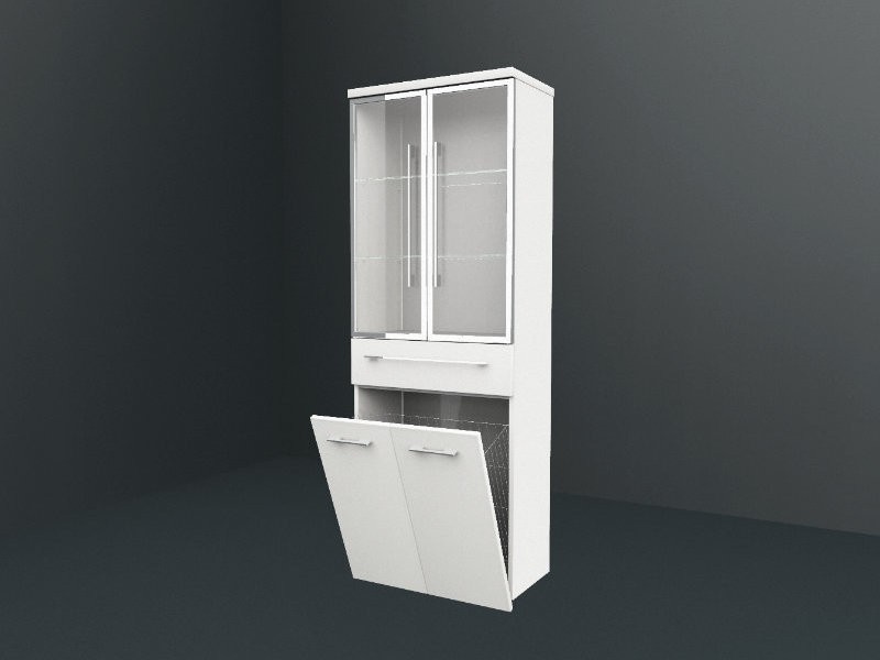 b·collection b·brace Hochschrank XXL | 2 Rauchglastüren | 1 Schubkasten | 1 Wäschekippe