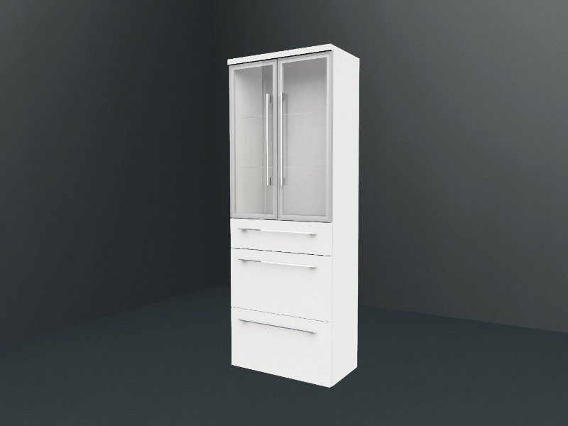 b·collection b·brace Hochschrank XXL | 2 Rauchglastüren | 1 Schubkasten | 2 Auszüge