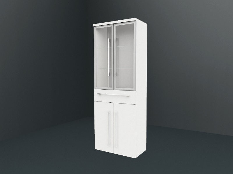 b·collection b·brace Hochschrank XXL | 2 Rauchglastüren | 1 Schubkasten | 2 Türen