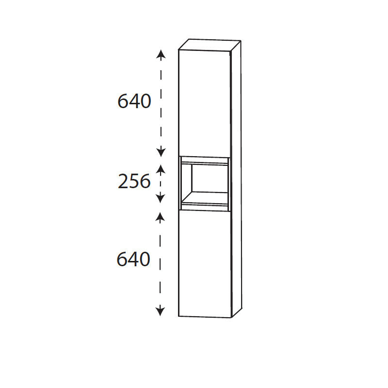 b·collection b·solid Hochschrank | 2 Türen | 1 offenes Fach