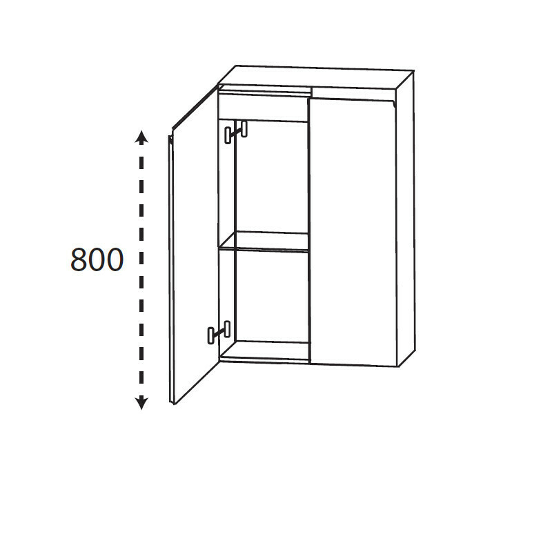 b·collection b·straight Highboard | 2 Türen | 1 Innenauszug