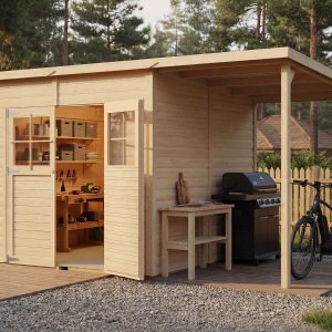 Bertilo Element-Gartenhaus Alster 4 Plus XL natural – 19 mm Bertilo Element-Gartenhaus Alster 4 Plus XL natural – 19 mm
