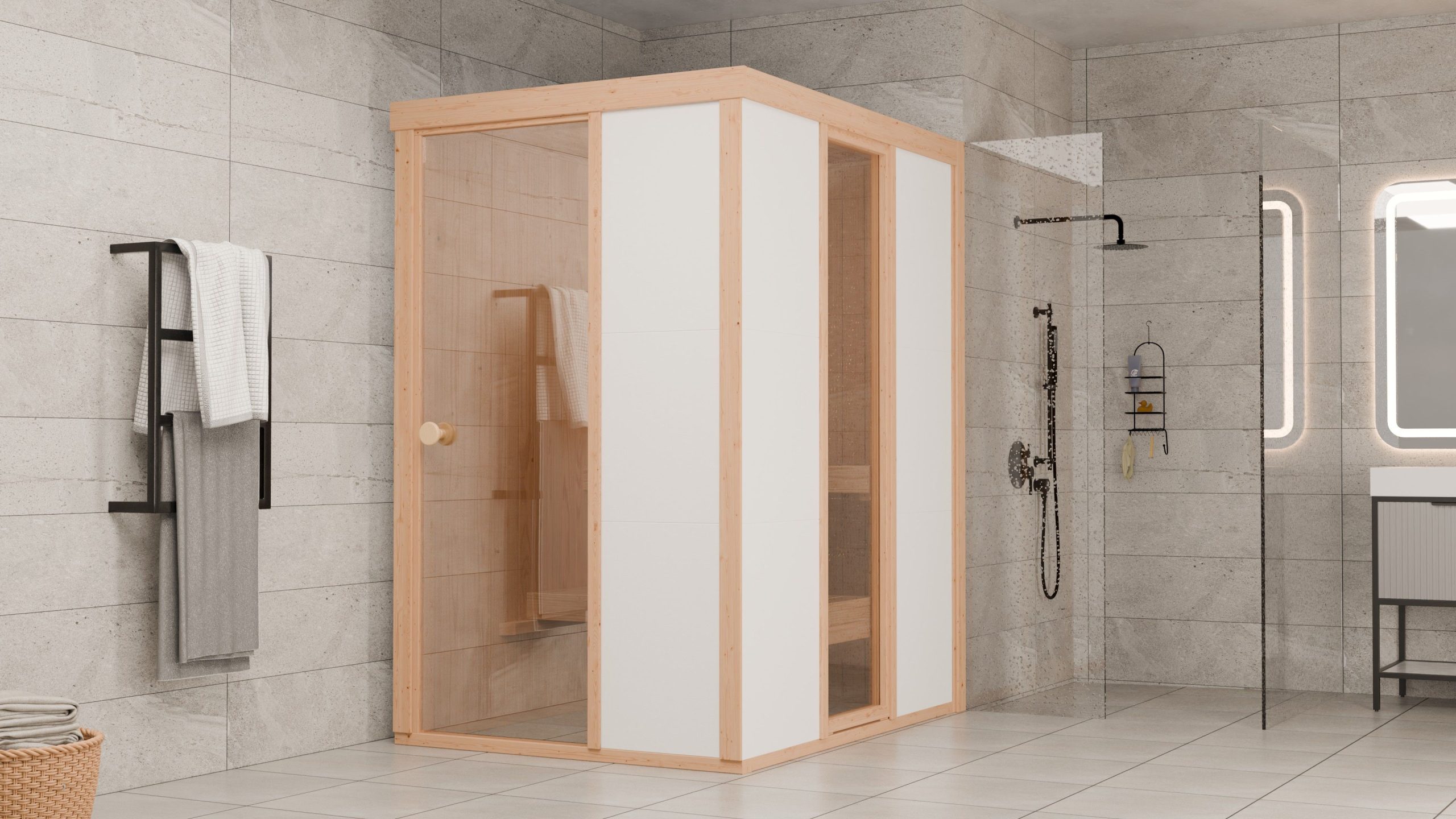 Bertilo Sauna Model 1 Mini white - 58 mm