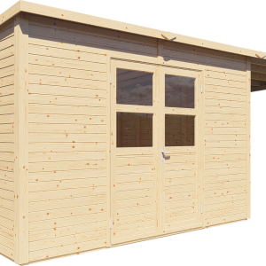 Bertilo Element-Gartenhaus Borkum 2 Inkl. Schleppdach – 19 mm Bertilo Element-Gartenhaus Borkum 2 Inkl. Schleppdach – 19 mm