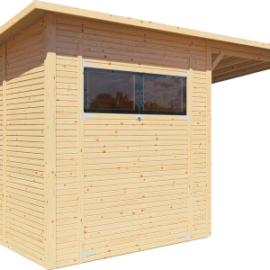 Bertilo Element-Gartenhaus Pent Modern 3 Plus inkl. Anbaudach – 18 mm