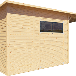 Bertilo Element-Gartenhaus Pent Modern 4 Plus inkl. Anbaudach – 18 mm