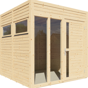 Bertilo Element-Gartenhaus Cubus 2 Office – 19 mm