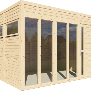 Bertilo Element-Gartenhaus Cubus 3 Office – 19 mm