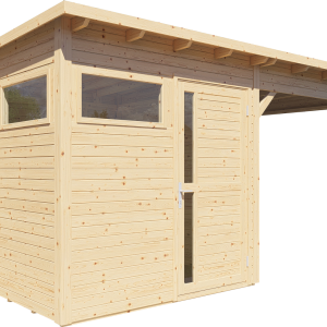 Bertilo Element-Gartenhaus Pentus 2 Lounge inkl. Anbaudach – 19 mm