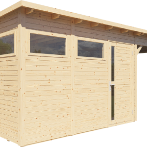 Bertilo Element-Gartenhaus Pentus 3 Lounge inkl. Anbaudach – 19 mm