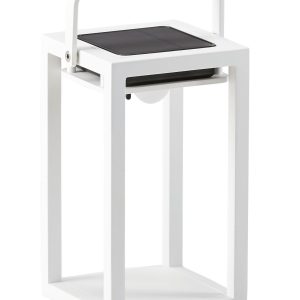 BEST-LIGHT Solarleuchte 15 x 14 x 28 cm, Aluminium Weiß – Auslaufartikel
