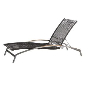 Diamond Garden Liege ATLANTA, Edelstahl / Rope Mocca / Teak-Armlehnen