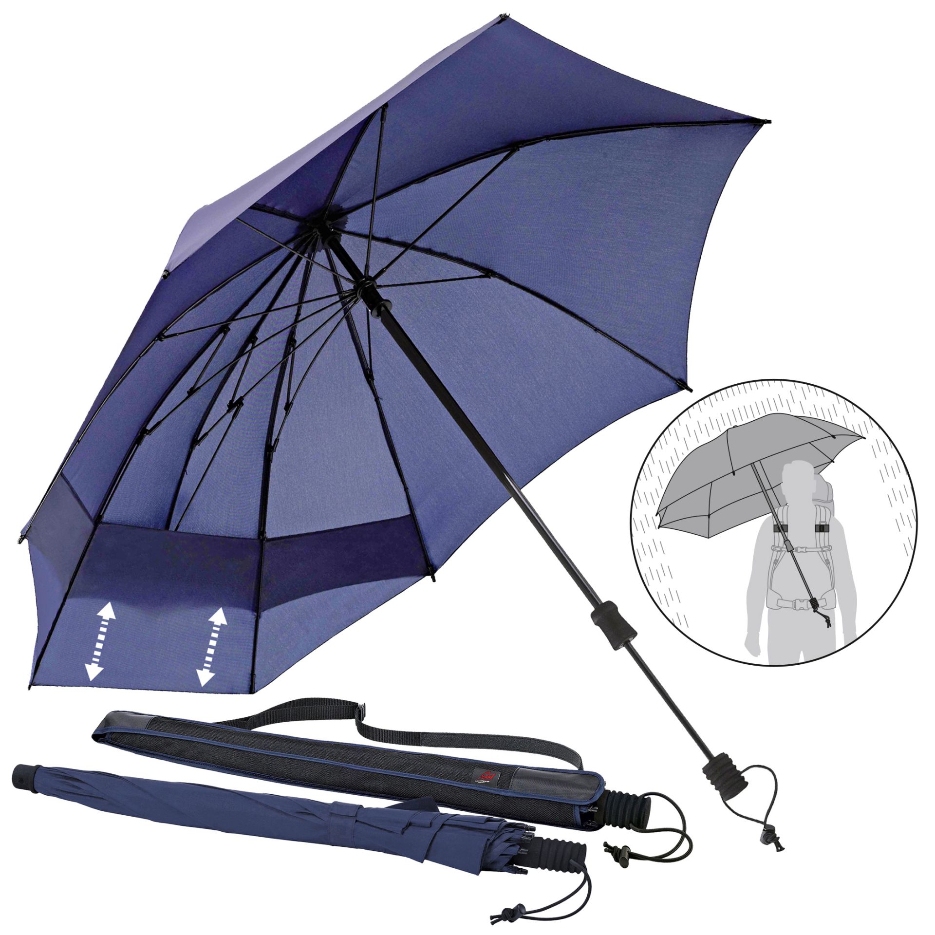 Trekking-Regenschirm Swing backpack (handsfree)