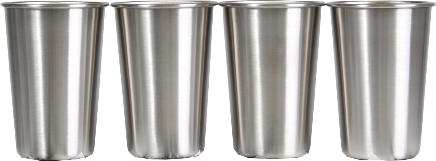 4er Set Edelstahl-Becher