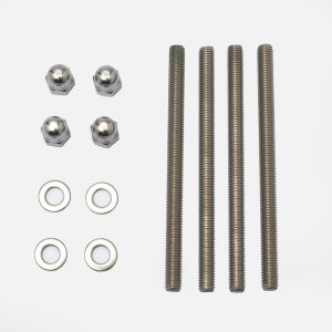 BambusBASIS Montageset BETON / MAUERWERK für Bodenankerplatte – 4 Klebeanker L: 8cm, 4 Hutmuttern, 4 Unterlegscheiben, V2A