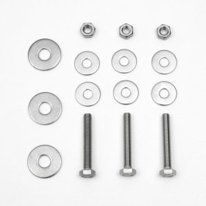 BambusBASIS Montageset GABIONE für Montageschiene – 3 Schrauben, 6 Unterlegscheiben, 3 Muttern, V2A