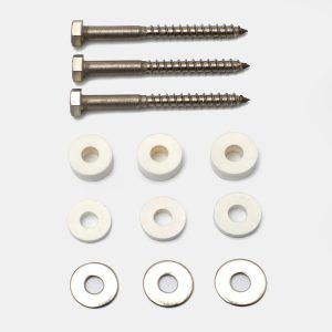 BambusBASIS Montageset SEITE für pfostenlose Montage – 3 Schrauben, Distanzstücke 5mm & 10mm, Unterlegscheiben, V2A