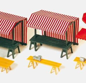 Marktstände, Marktschirme. Ba