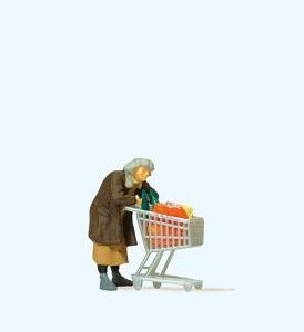 Obdachlose mit Einkaufswagen