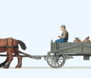 Kastenwagen. Bauer, 2 Pferde,
