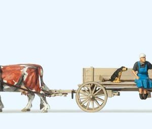 Bauernwagen. 2 Bauersleute. 2