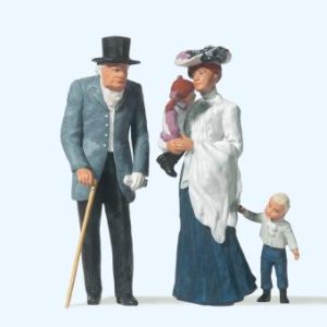 Alter Herr, Dame mit Kindern