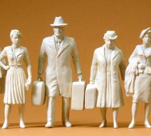 Reisende. 6 unbemalte Figuren
