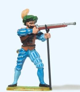 Landsknecht mit Gewehr zielen