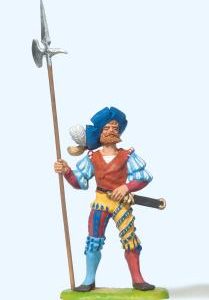 Landsknecht stehend, mit Hell