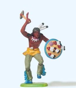 Indianer tanzend, mit Steinbe