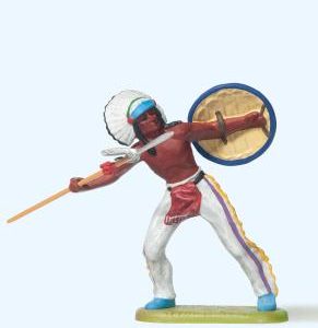 Indianer, Speer werfend