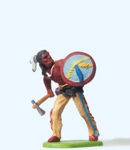 Indianer gehend, mit Tomahawk