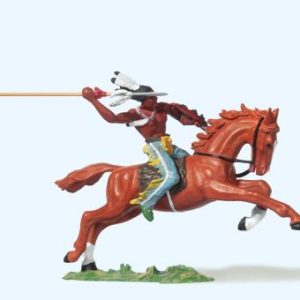 Indianer reitend, mit Speer