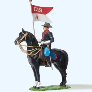 Soldat zu Pferd, mit Fahne