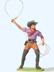 Cowboy stehend, Lasso werfend