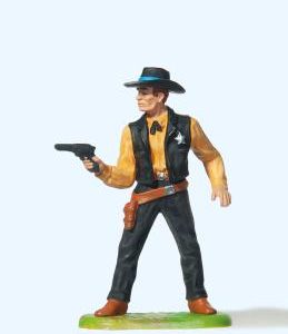 Sheriff stehend, mit Revolver