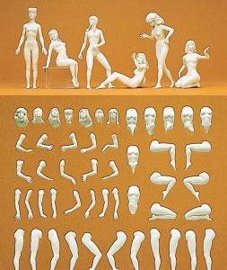 Modellfigur Eva. 7 unbemalt