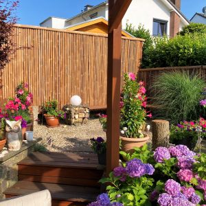 BambusBASIS Bambus Vollrohrzaun ⌀ 4-6 cm starr – Verschiedene Farben